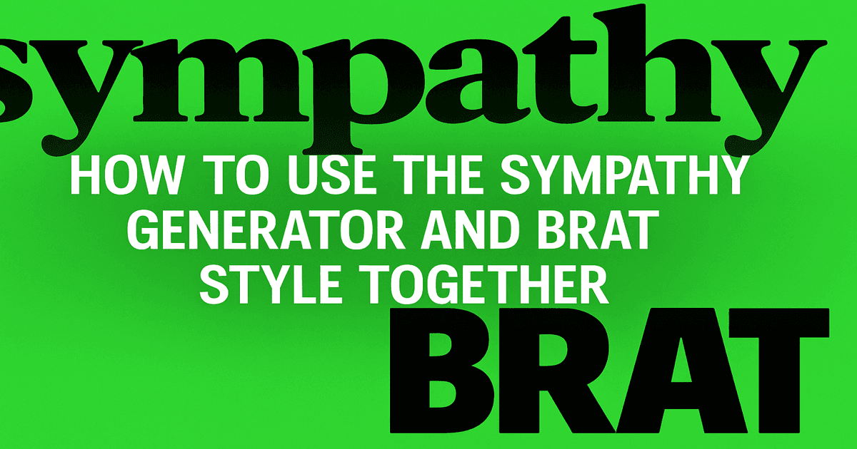 Sympathy Generator and Brat Style Tutorial - Combining Charli XCX aesthetic designs