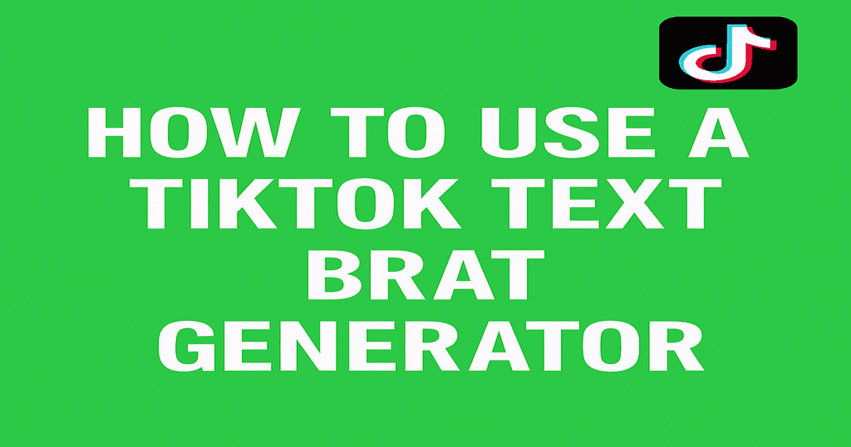 TikTok Brat Generator Tutorial - Creating brat-style text overlays for TikTok videos